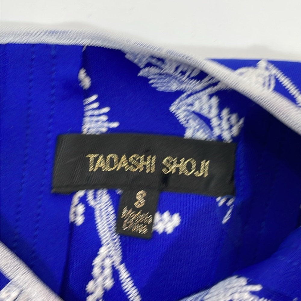 Tadashi Shoji Dress Size S Blue And White Dress EUC Like New Beautiful - Picture 7 of 11